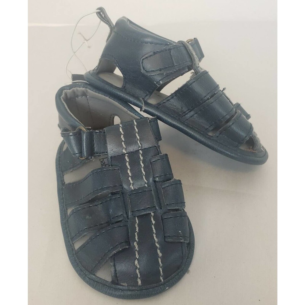Koala baby Boys Sandals Size 3 Navy Blue New Boutique Hook and Loop